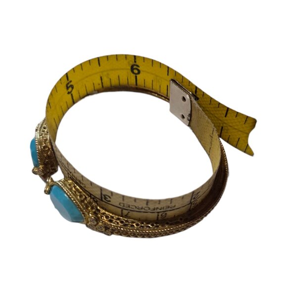 JUDITH RIPKA Sterling Silver 925 Gold Vermeil Turquoise Zircon Crystal Bracelet - Picture 8 of 8